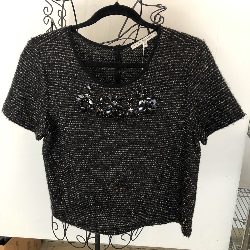 Search For Sanity Black Jewel Embellished Blouse (M)
